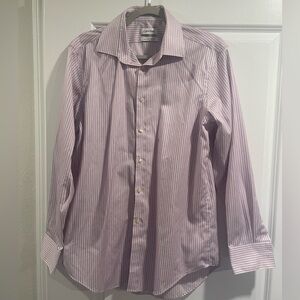 Calvin Klein Men's Purple Striped Dress Shirt